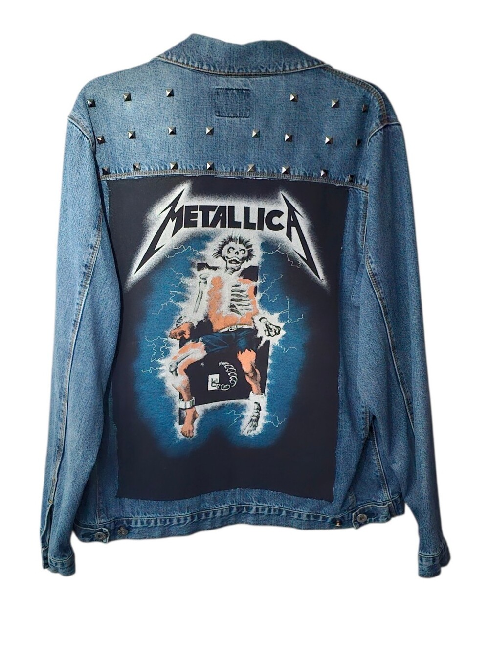 ♻️🖤Metallica Custom Studded Denim Vintage Ride The Lightning Longsleeve XL